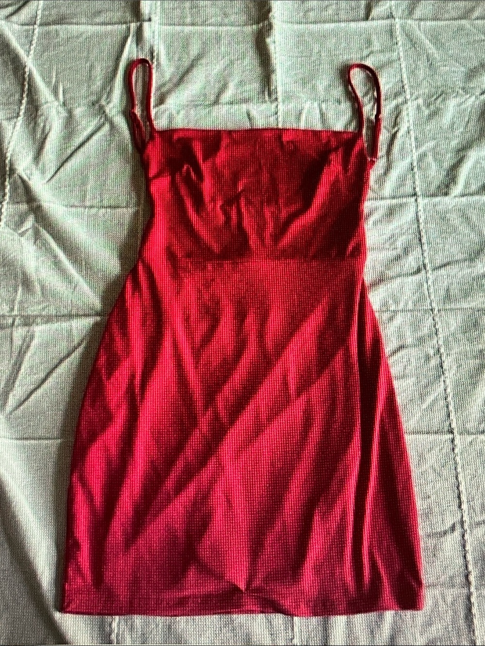 Lucy in the Sky Red Ribbed Mini Dress